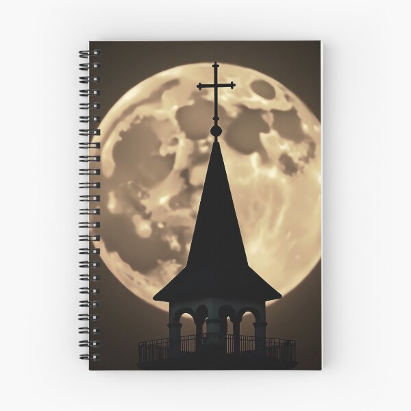 Item preview, Full Moon Church Steeple - Bell Tower Silhouette designed and sold by Pastor Reeves Studio.
