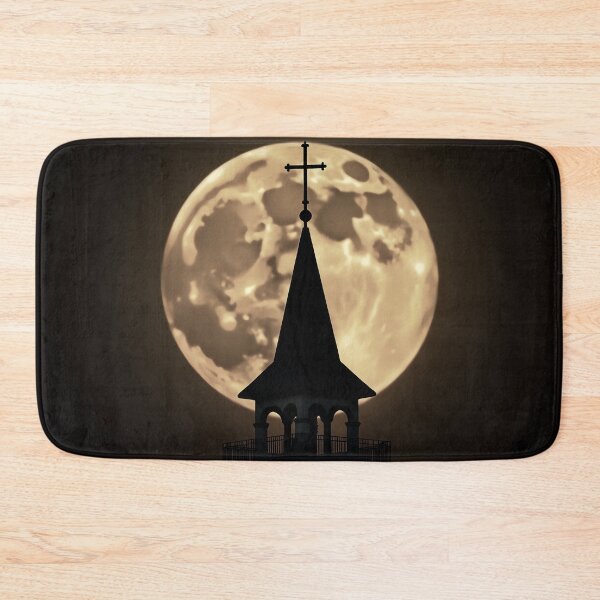 Item preview, Full Moon Church Steeple - Bell Tower Silhouette designed and sold by Pastor Reeves Studio.