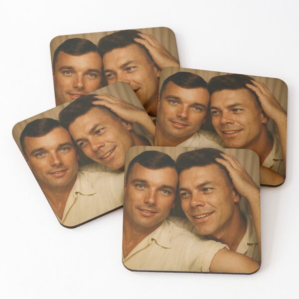 Item preview, Vintage 1950s Together Forever Hyperrealism Two Smiling Men Embracing designed and sold by ItsAKinkThing.