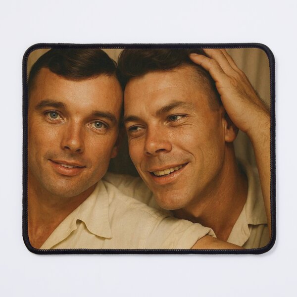 Item preview, Vintage 1950s Together Forever Hyperrealism Two Smiling Men Embracing designed and sold by ItsAKinkThing.