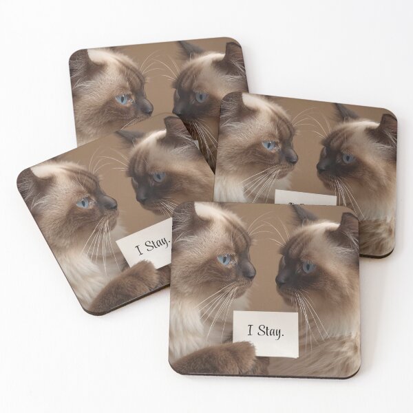 Item preview, Birman_Promise Day | “I Stay” Minimal Emotional Cat Art | ArtivaNest Pet Verse designed and sold by ArtivaNest.