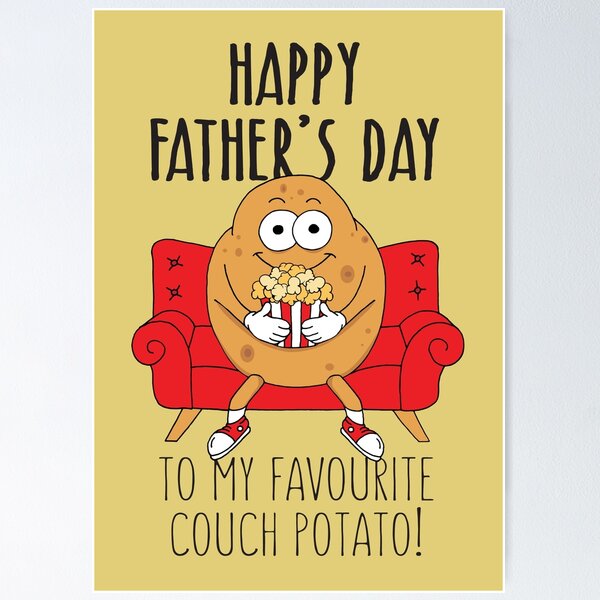 Item preview, Funny Fathers Day Couch Potato Quote designed and sold by HotHibiscus.