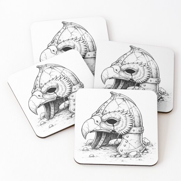 Item preview, Broken Knight Helmet – Dark Fantasy Pencil Sketch designed and sold by ELmestka.