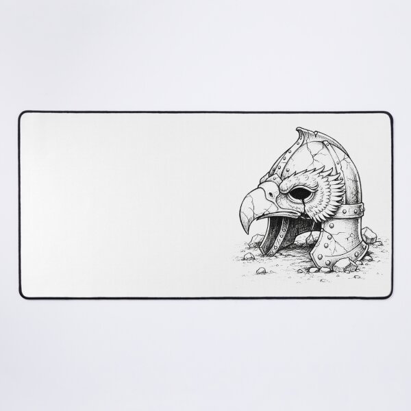Item preview, Broken Knight Helmet – Dark Fantasy Pencil Sketch designed and sold by ELmestka.