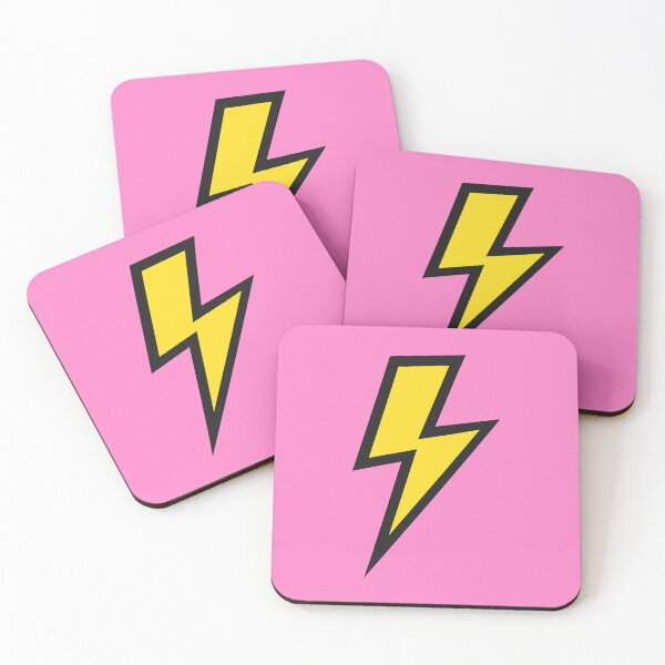 Item preview, Yellow Lightning Bolts with Pink Background  designed and sold by OneThreeSix.