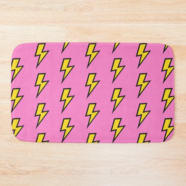 Item preview, Yellow Lightning Bolts with Pink Background  designed and sold by OneThreeSix.