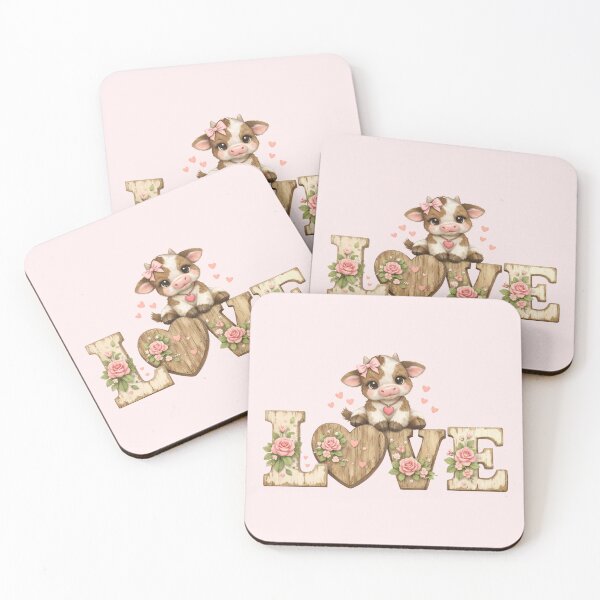 Item preview, Cute Cow Love Floral Rustic Design designed and sold by PrintandJoy.