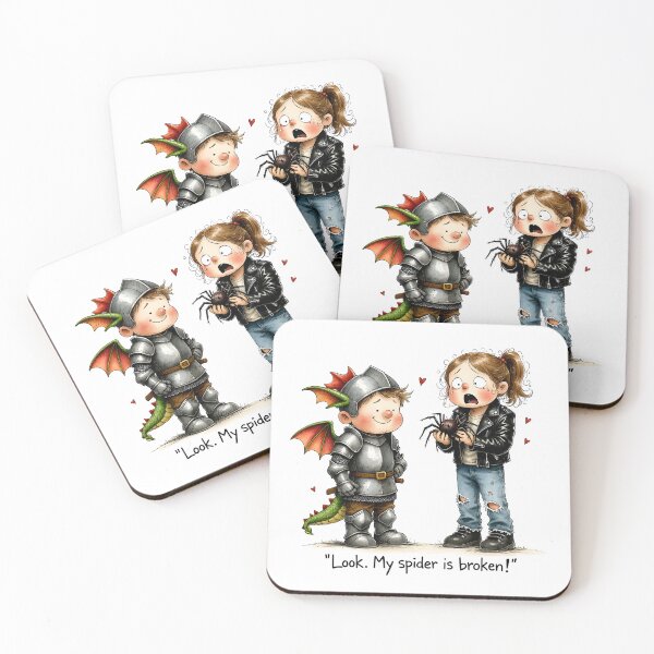 Item preview, Broken Pet Spider – Funny Knight & Girl Kids Illustration designed and sold by MaciejRudzinsky.