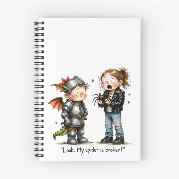Item preview, Broken Pet Spider – Funny Knight & Girl Kids Illustration designed and sold by MaciejRudzinsky.
