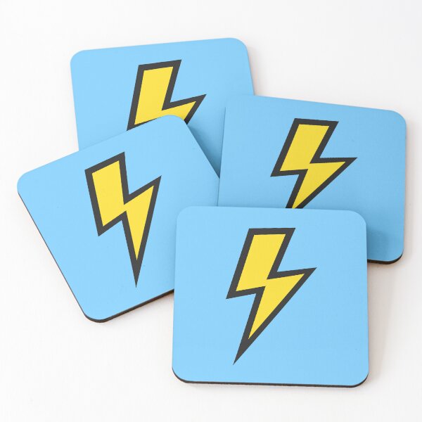 Item preview, Yellow Lightning Bolts with Bright Blue Background  designed and sold by OneThreeSix.