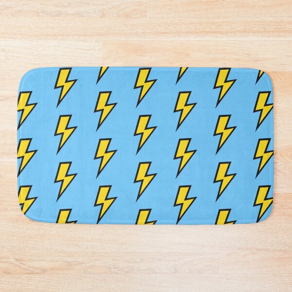 Item preview, Yellow Lightning Bolts with Bright Blue Background  designed and sold by OneThreeSix.