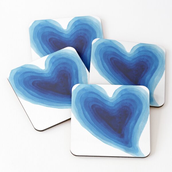 Item preview, Blue heart watercolor abstraction designed and sold by VitSArt.