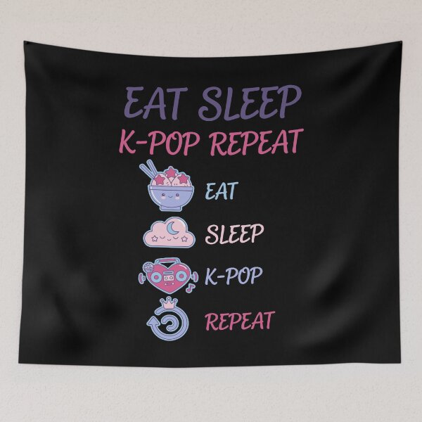 Item preview, Eat Sleep K-Pop Repeat Korean Music Cute Anime designed and sold by LuminOrb.