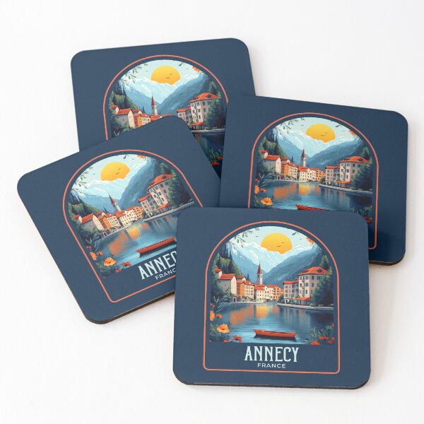 Item preview, Annecy Vintage Travel Illustration designed and sold by HomeLivingCo.