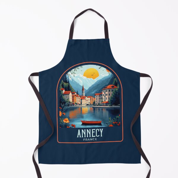Item preview, Annecy Vintage Travel Illustration designed and sold by HomeLivingCo.