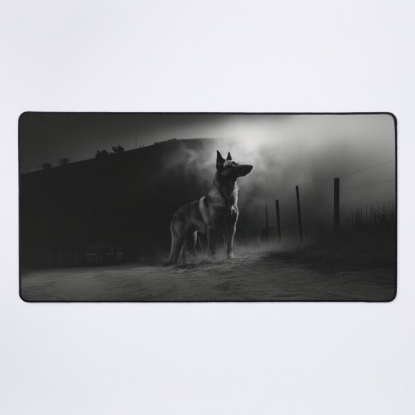 Item preview, A watchful Belgian Malinois standing guard at dusk, Dogs in Motion designed and sold by CDC40.