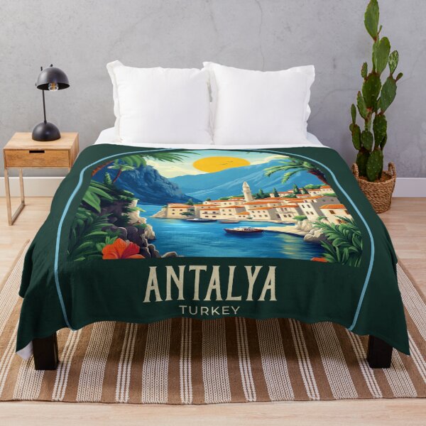 Item preview, Antalya Vintage Travel Illustration designed and sold by HomeLivingCo.