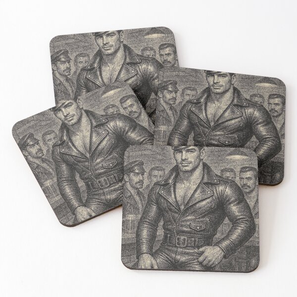Item preview, 1950s Vintage Black & White Tom of Finland Tribute Rock Steady Gay Pride Graphic Design designed and sold by ItsAKinkThing.