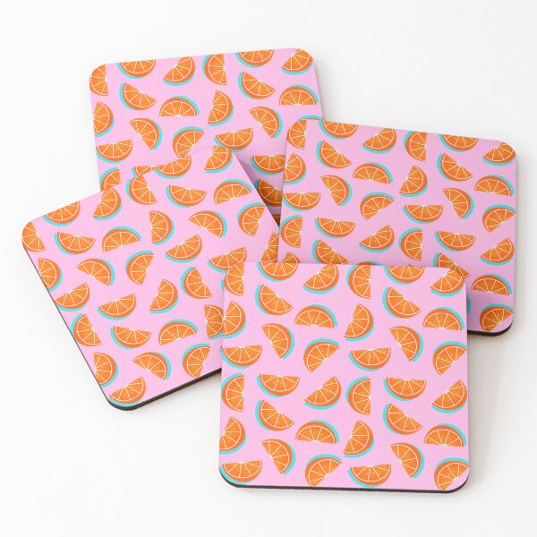 Item preview, Tangy orange slices on pink background designed and sold by Thursday-Child.