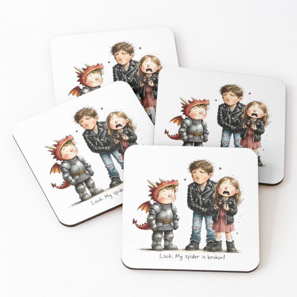 Item preview, Broken Spider Panic – Funny Knight & Scared Girl designed and sold by MaciejRudzinsky.