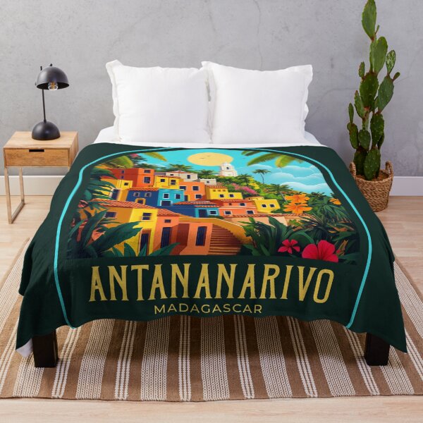 Item preview, Antananarivo Vintage Travel Illustration designed and sold by HomeLivingCo.