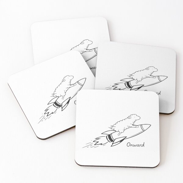 Item preview, Onward – Minimal Sheep on Rocket Line Art designed and sold by LoppiPrintShop.