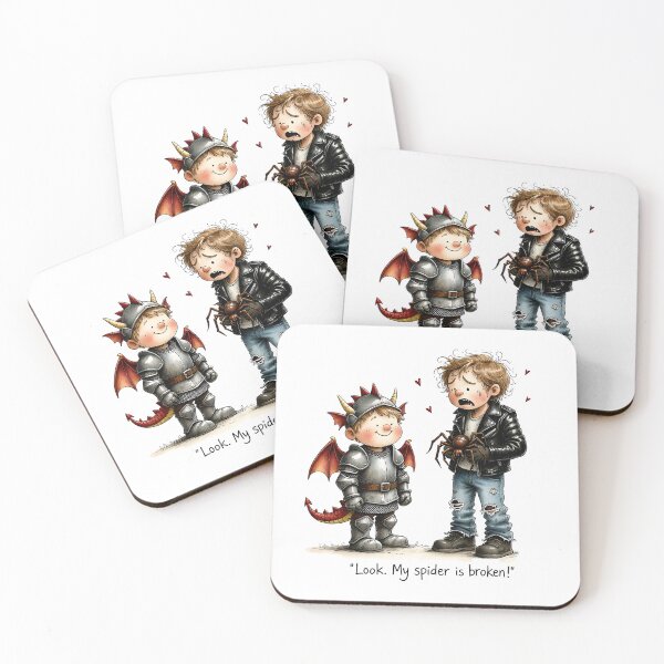 Item preview, Broken Spider Panic – Funny Knight & Scared Boy designed and sold by MaciejRudzinsky.