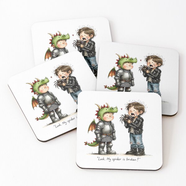 Item preview, Broken Spider Panic – Funny Knight & Scared Boy designed and sold by MaciejRudzinsky.