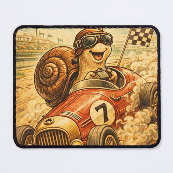 Item preview, Fast snail in a racing car vintage design designed and sold by Mauswohn.