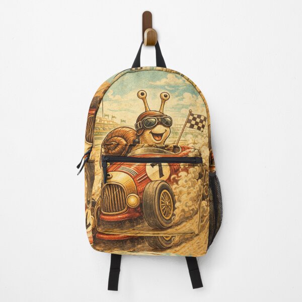 Item preview, Fast snail in a racing car vintage design designed and sold by Mauswohn.