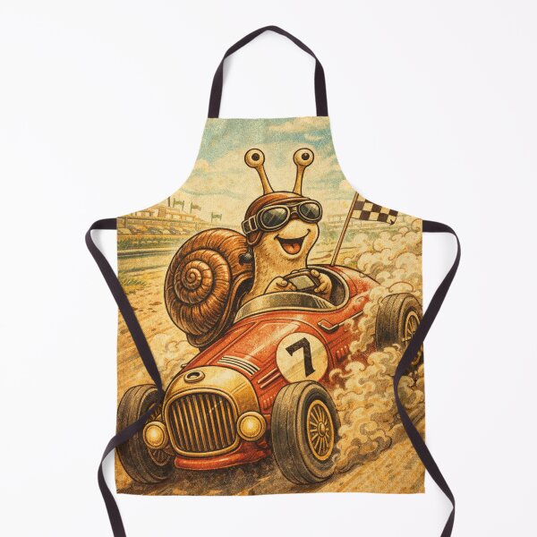 Item preview, Fast snail in a racing car vintage design designed and sold by Mauswohn.