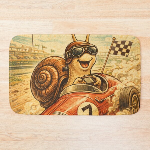 Item preview, Fast snail in a racing car vintage design designed and sold by Mauswohn.
