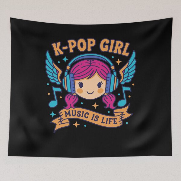Item preview, K-Pop GIRL MUSIC IS LIFE Kpop Korean Pop Music designed and sold by LuminOrb.