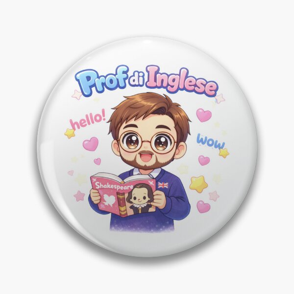 Item preview, Kawaii Prof Inglese Italiano Sticker Carino designed and sold by OrikuStudio.