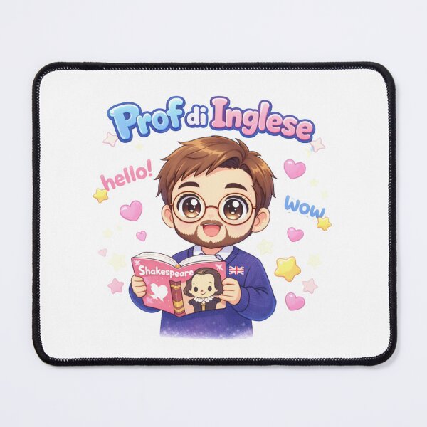 Item preview, Kawaii Prof Inglese Italiano Sticker Carino designed and sold by OrikuStudio.