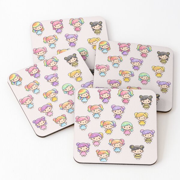 Item preview, cute tiny girls sticker for fun designed and sold by zohocreations.