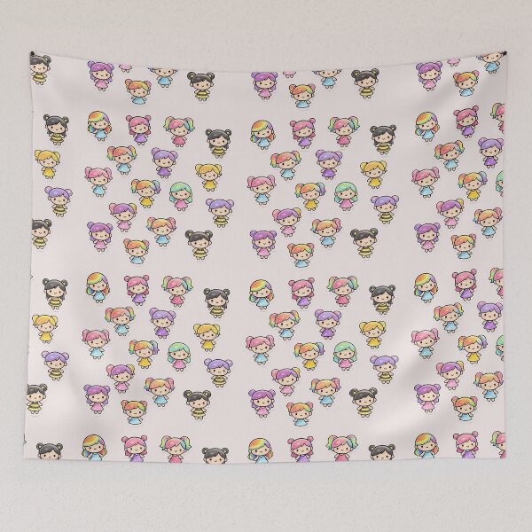Item preview, cute tiny girls sticker for fun designed and sold by zohocreations.