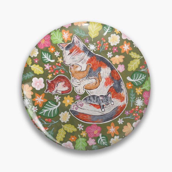 Item preview, Sleeping Calico Cat and Kittens designed and sold by WildWoodPrint.