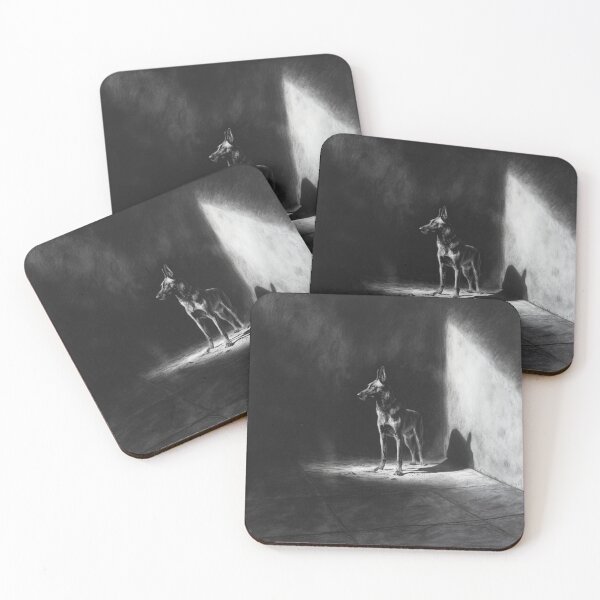Item preview, A watchful Belgian Malinois standing guard at dusk, Dogs in Motion designed and sold by CDC40.