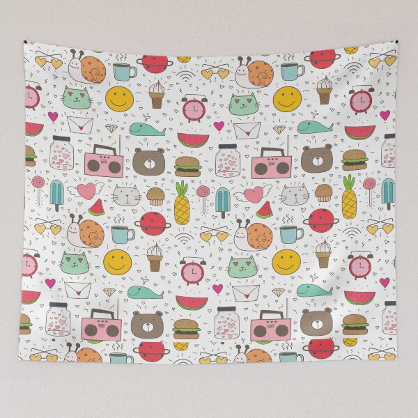 Item preview, Funky 90s Style Cartoon Doodle Print designed and sold by Tamer ⭐⭐⭐⭐⭐.
