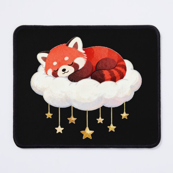 Item preview, Dreamy Red Panda: Starry Cloud Nap (Kawaii Pastel Style) designed and sold by tarekmeziani.