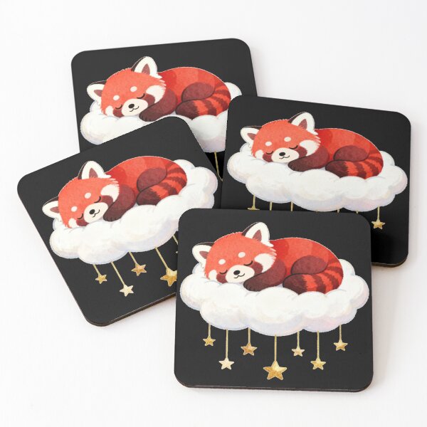 Item preview, Dreamy Red Panda: Starry Cloud Nap (Kawaii Pastel Style) designed and sold by tarekmeziani.