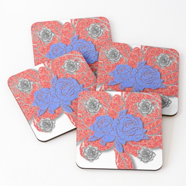 Item preview, Blue & Red: Textured Rose Floral Composition designed and sold by Kamarko.