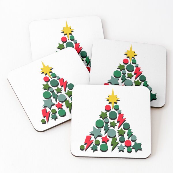Item preview, Red and Green Christmas Tree, Lightning, Star and Baubles designed and sold by OneThreeSix.