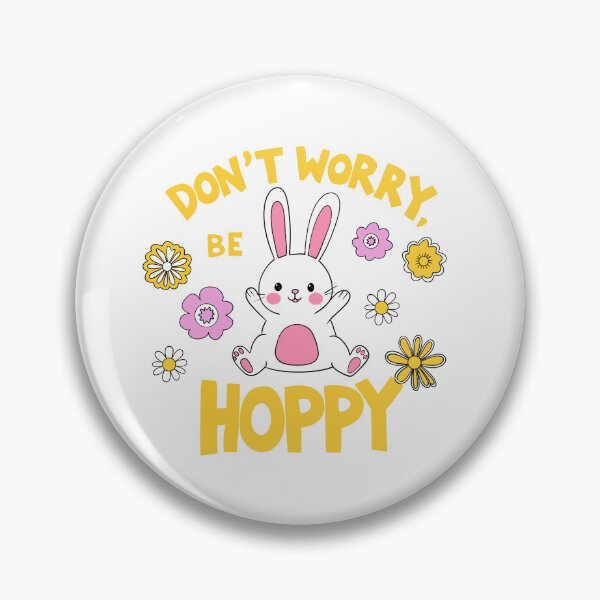 Item preview, Happy Bunny “Don’t Worry Be Hoppy” Floral Cartoon designed and sold by SimoesArtistry.