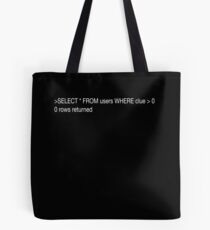 Clueless User SQL Query - Funny Geek Programmer Tote Bag