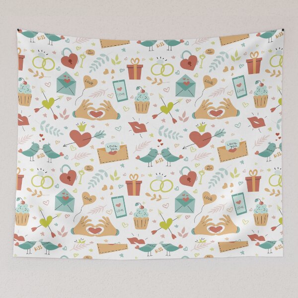 Item preview, Cute Valentine’s Day Doodles – Love & Romance Pattern designed and sold by Tamer ⭐⭐⭐⭐⭐.
