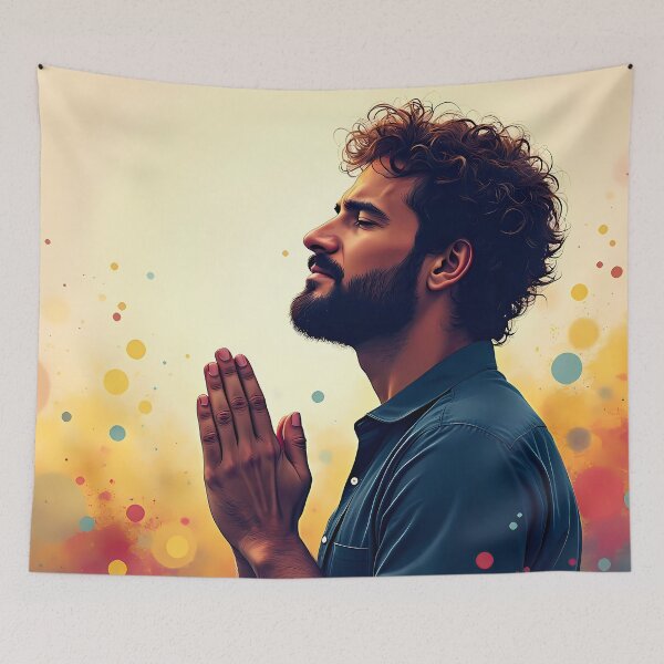 Item preview, Praying Man Abstract Illustration designed and sold by Pastor Reeves Studio.