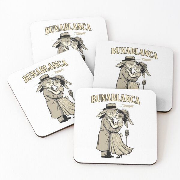 Item preview, Bunablanca – Vintage Bunny Romance Movie Parody Sticker designed and sold by Imaginarium of Chaos falcon88 .
