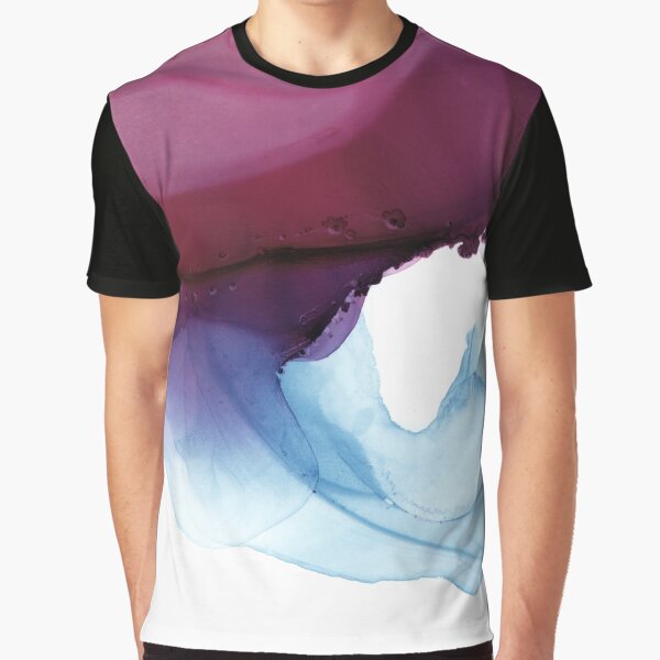 Shades of Purple, Abstract Fluid Artwork Graphic T-Shirt